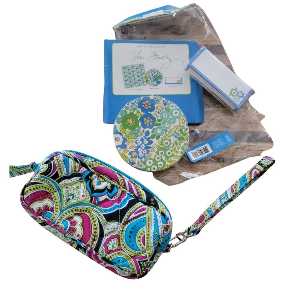 Vera Bradley Small Case and Happy Hour Cocktail Paper Goods Set